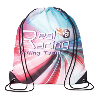 Mochila de cuerdas de poliéster 210D con esquinas de PU