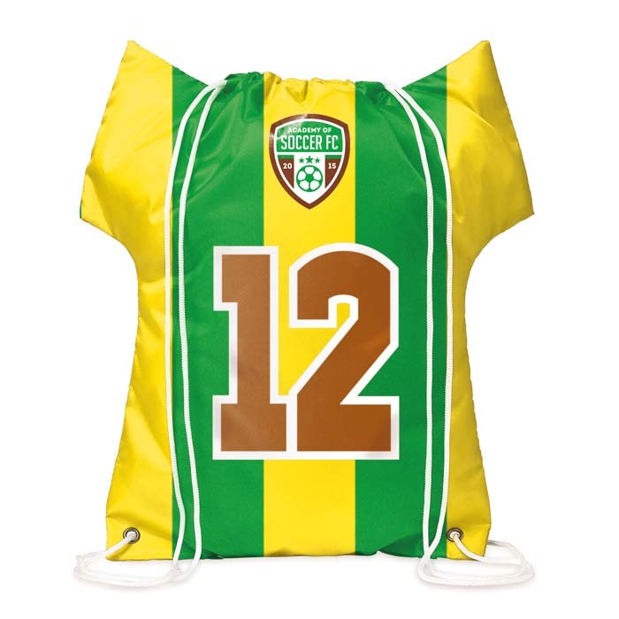Mochila de cuerdas de poliéster 210D en forma de camiseta