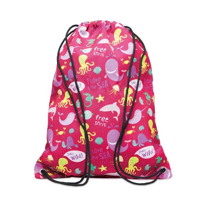 Mochila de cuerdas de poliéster 220gsm para impresiones con colores vivos