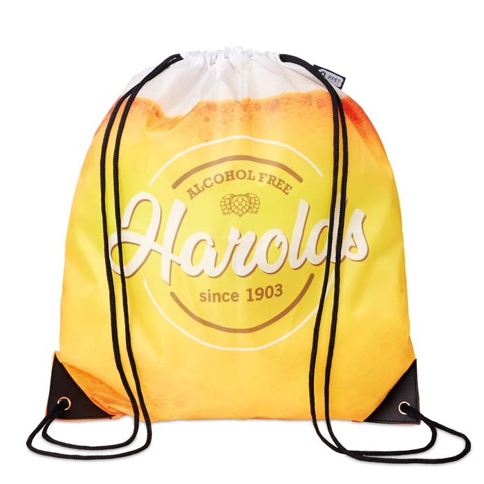 Mochila de cuerdas de RPET con esquinas de PU
