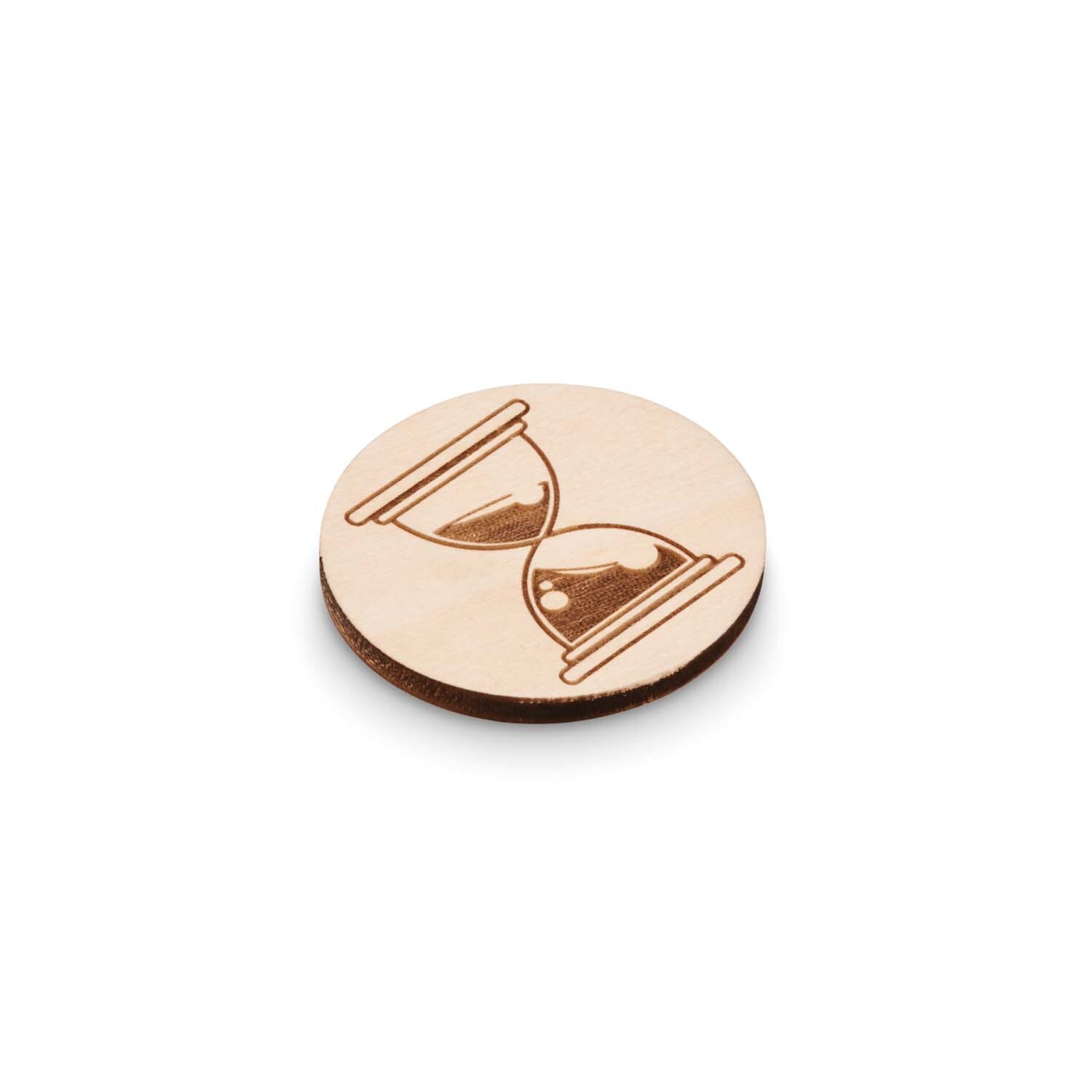 Pin de madera de forma redonda