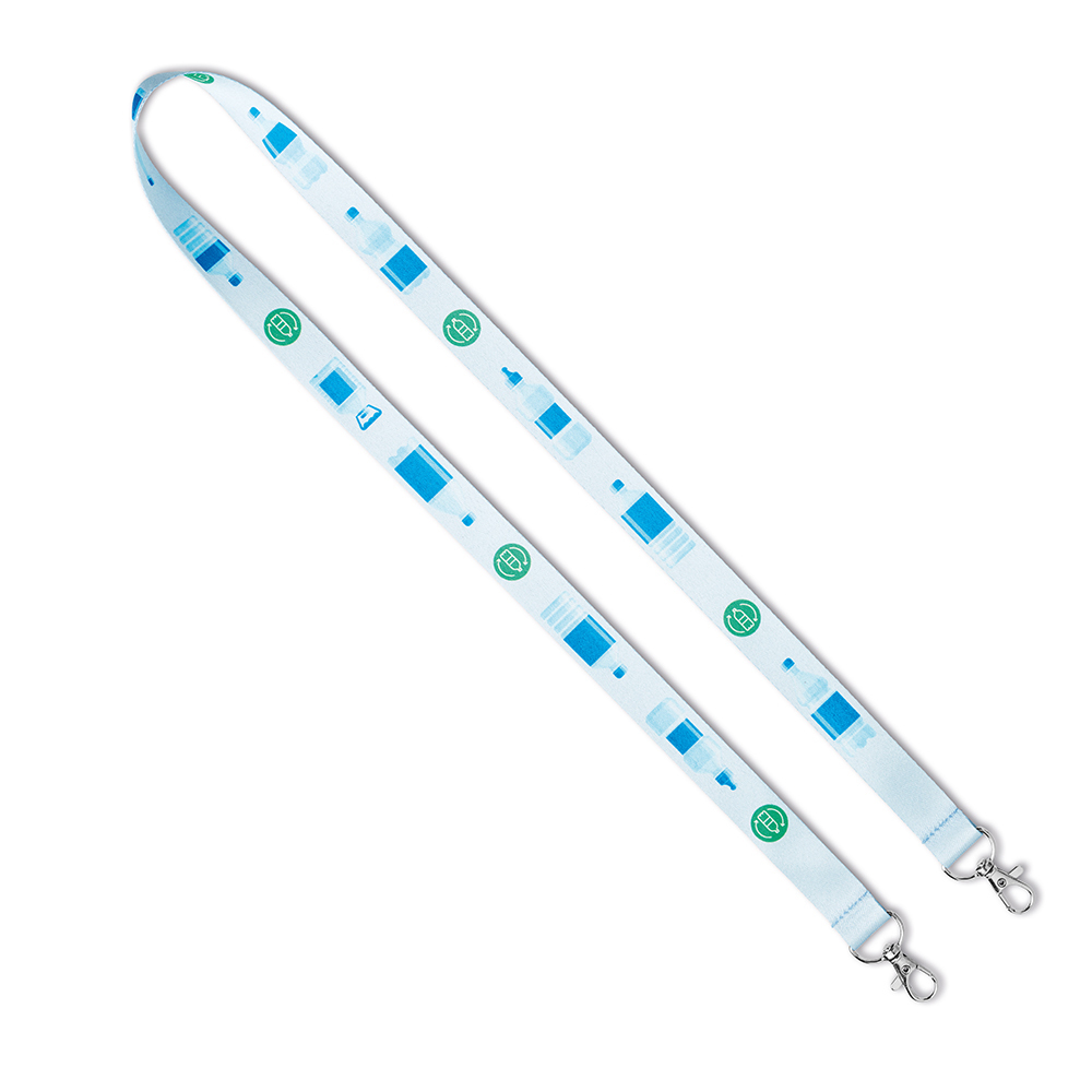 Lanyard en RPET sublimé avec 2 clips