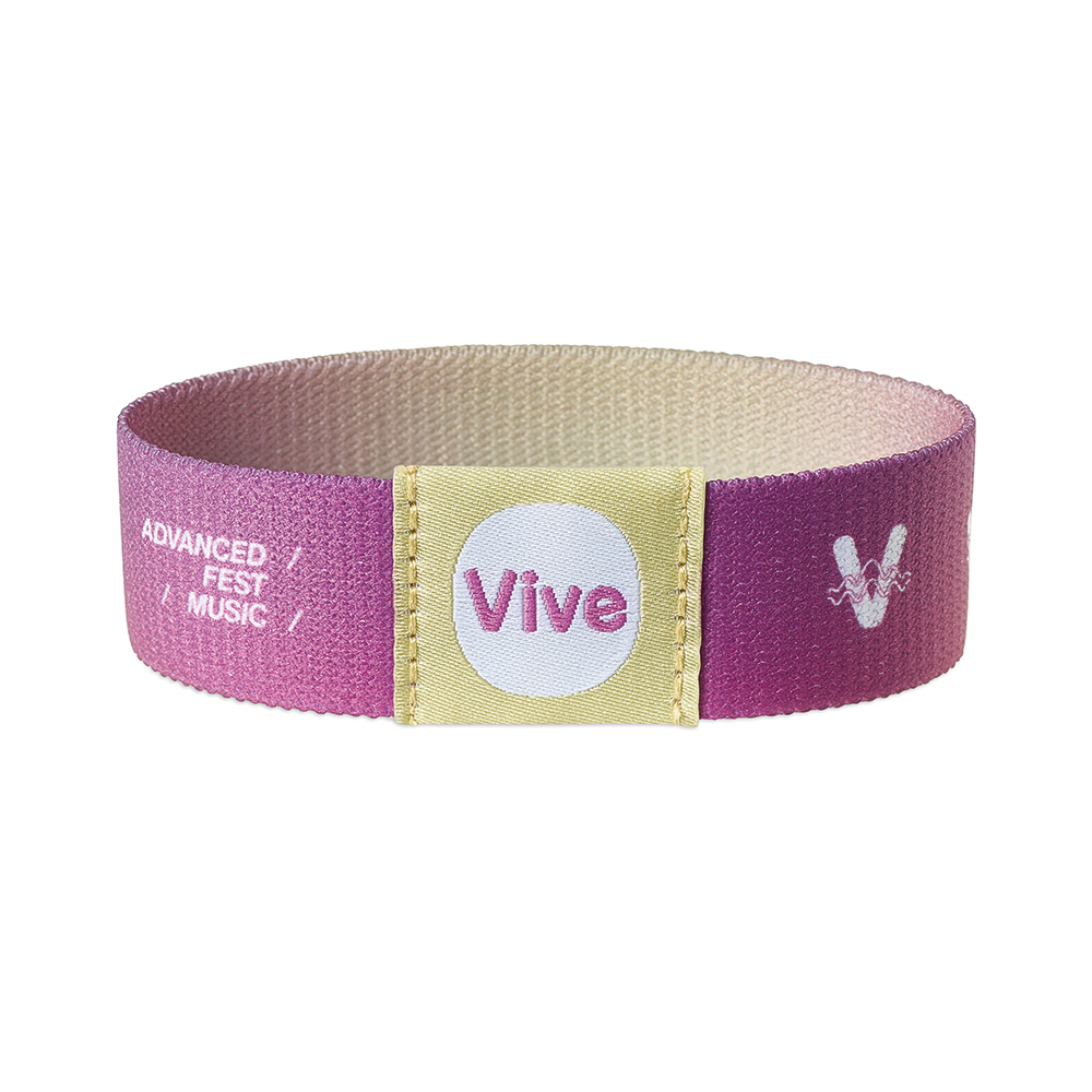 Pulsera elástica con sublimación y etiqueta tejida